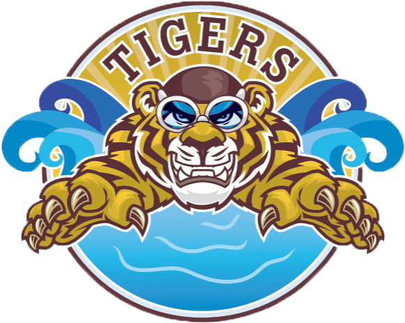 Tiger Clipart Swimming - Dundy County High School (628x484)