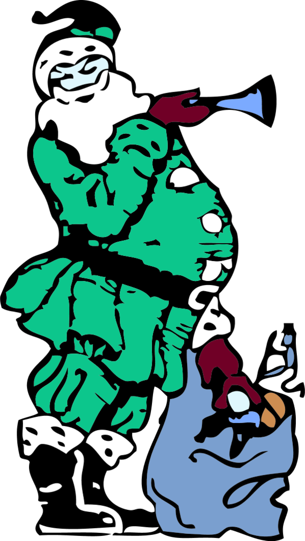 Santa And His Toy Bag - Clip Art (600x1063)