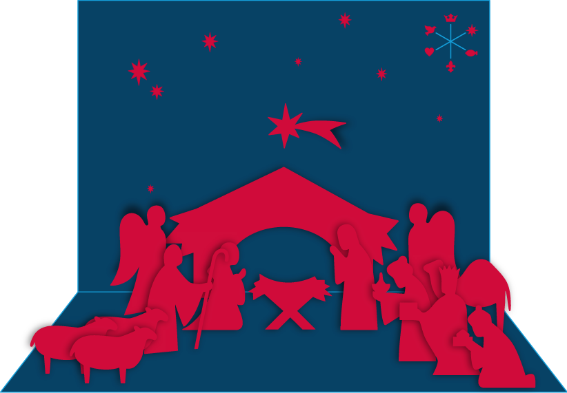 Christkind With Basteln Krippe - Weihnachtskrippe Aus Papier Basteln (822x571)