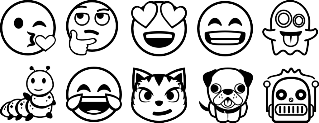 10 Emojis Zum Ausmalen Als Vorlage - Emojis Zum Ausmalen (1024x397)