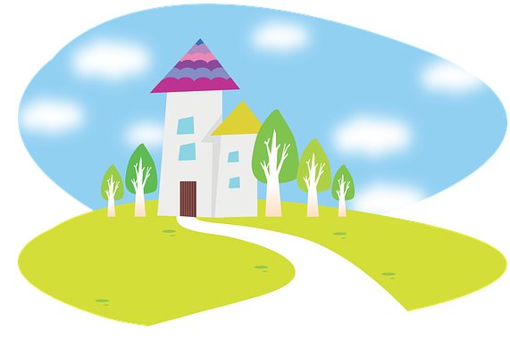 Landschaft, Haus Landschaft - Spanish - English First Books: At Home (640x423)