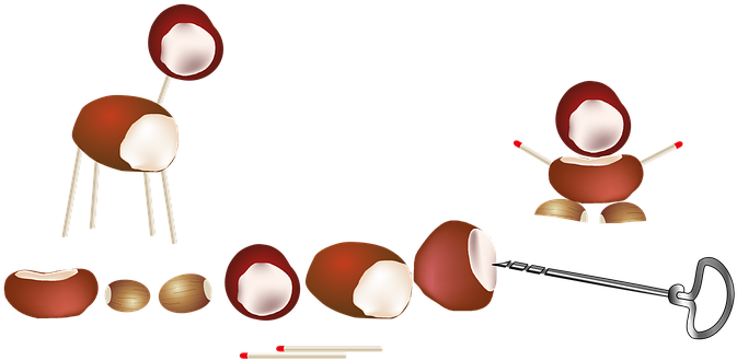 Kastanien, Kinder, Basteln, Streichholz - Chestnut (680x340)