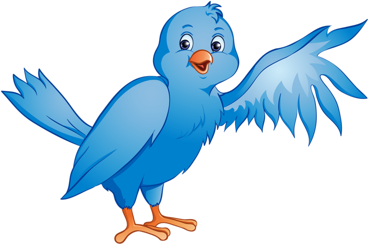 Blue Bird Cartoon In A Nest (800x510)