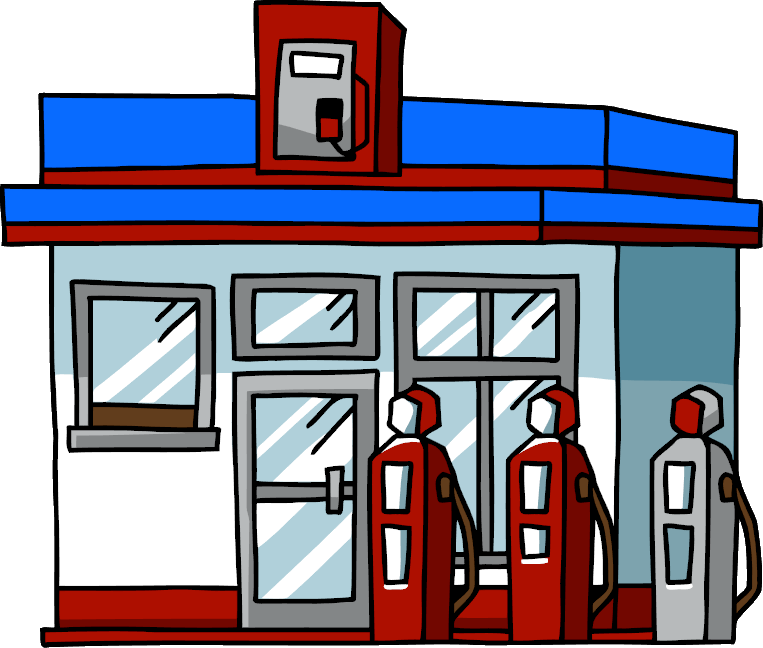 Gas Station Clipart - Gasoline Station Clipart (763x648)