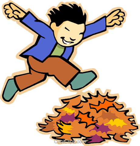 Luxury Leaf Pile Clipart Little Boy Jumping Through - Jumping On Leaves Clipart (461x480)