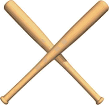 Baseball, Fledermäuse, Überschritten - Baseball Bat Clipart Free (353x340)