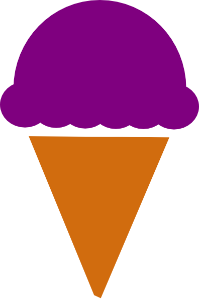 Purple Ice Cream Cone Clip Art (396x595)