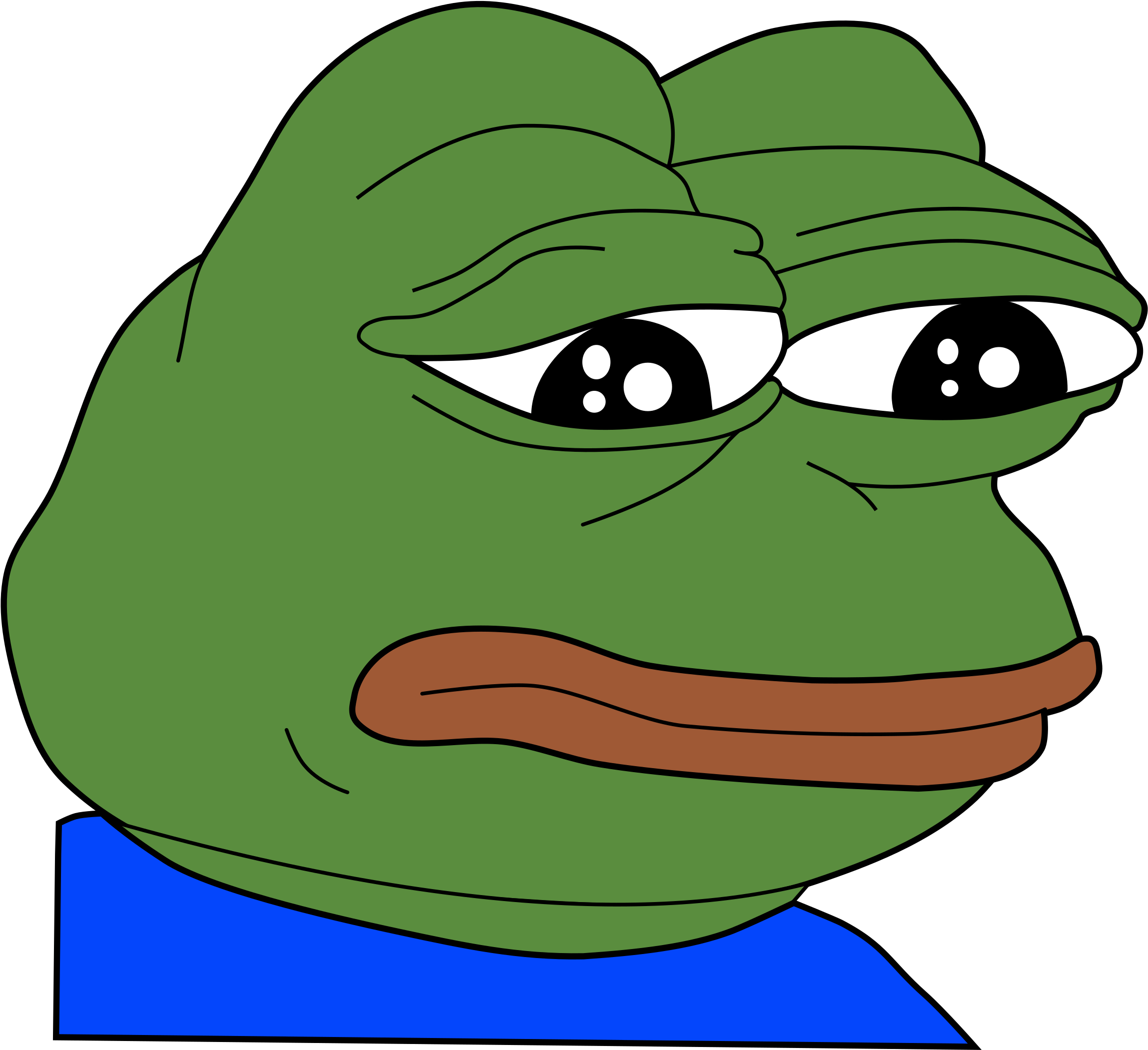 Sad Frog Clipart - Feels Bad Man Png (2400x2400)