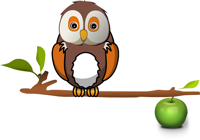 Apple Zweig Eule Baum Eule Eule Eule Eule - Owl On Branch Clipart (640x447)