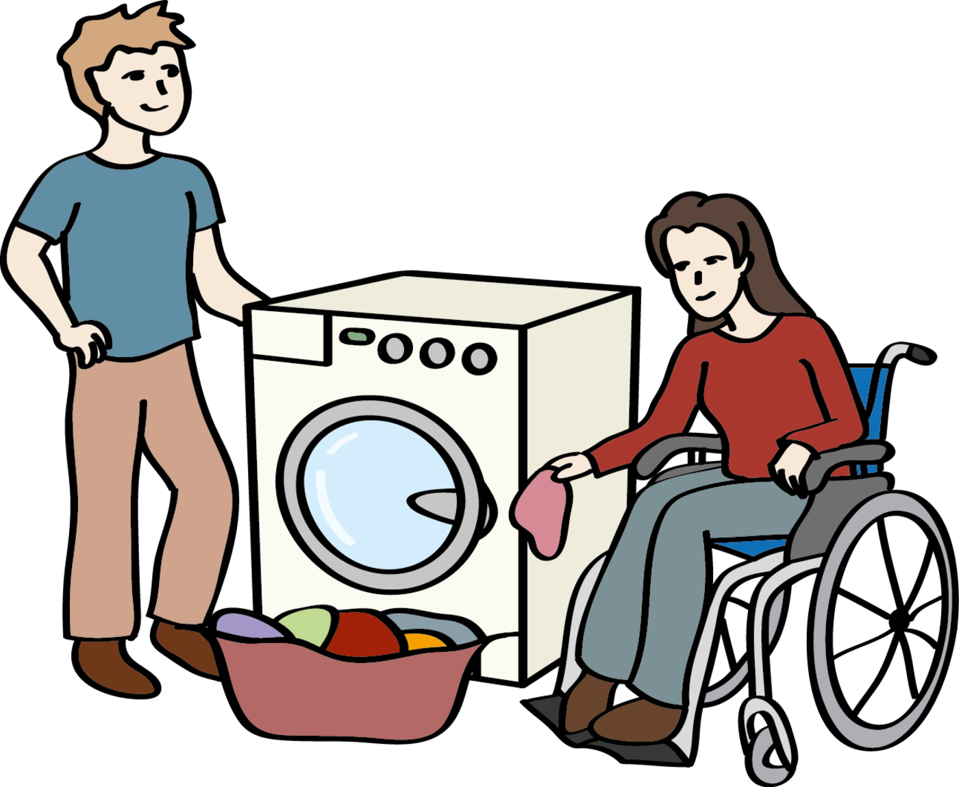 Ein Mitarbeiter Vom Ambulant Betreuten Wohnen Unterstützt - Wheelchair (1400x1149)