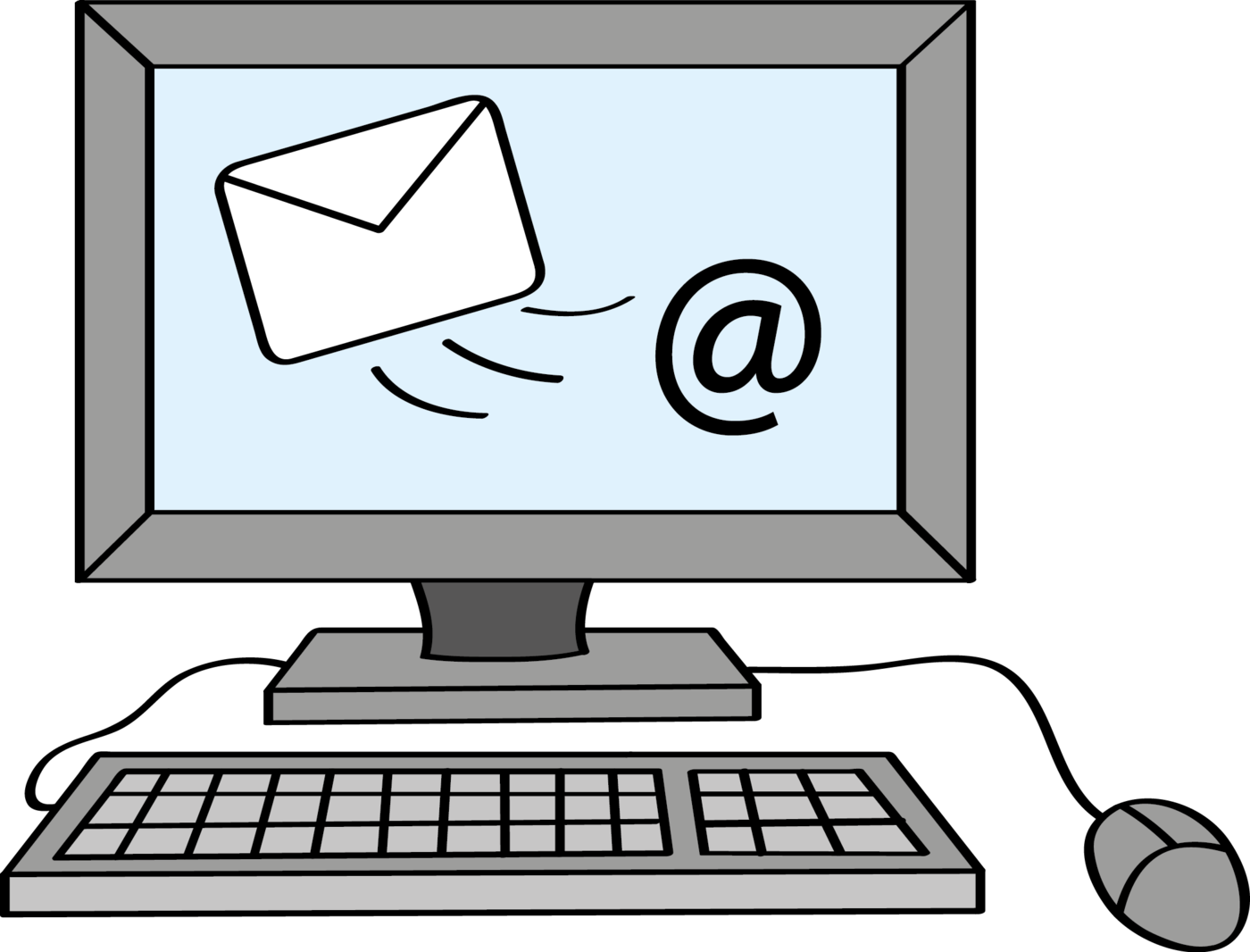 Auf Dem Bildschirm Ist Ein Briefumschlag - Email Schreiben Clipart (1400x1066)