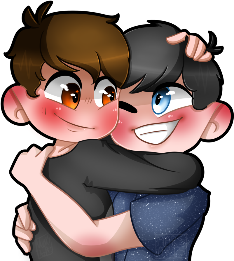 [phan Art] Snuggle Buddies By Mars-arts - Dan And Phil (894x894)