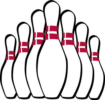 พิน, โบว์ลิ่ง, เจ็ด, เล่น, สีขาว, เกม - Bowling Pins Clip Art (359x340)