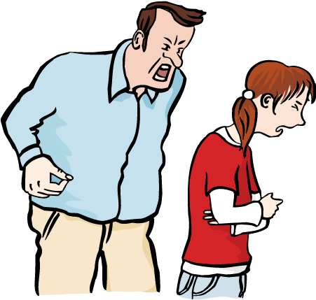 Weinendes Mädchen Wird Von Mann Angeschrien - Cartoon (450x450)