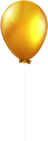 Yellow Single Balloon Png Clip Art Image - Single Balloon Png Transparent (222x600)