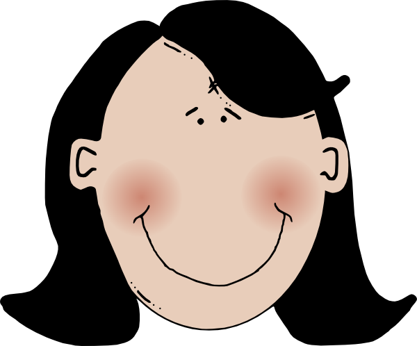 Dark Hair Clipart - Woman With Black Hair Clipart (600x498)