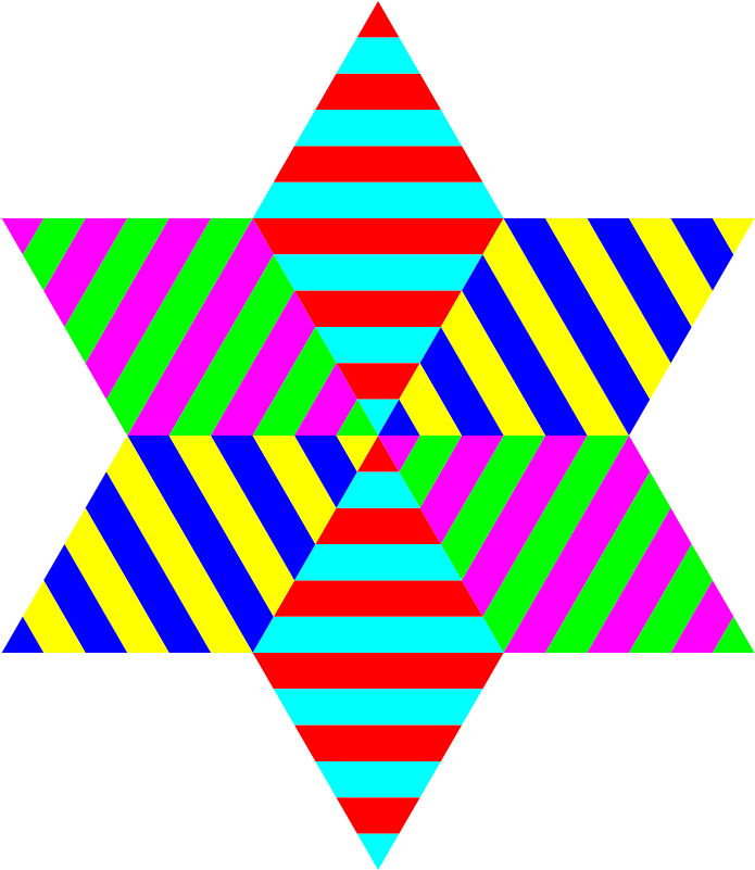Hexagram Triangle Stripes - Cafepress Rainbow Stripped Six Poin Iphone 7 Plus Tough (800x800)