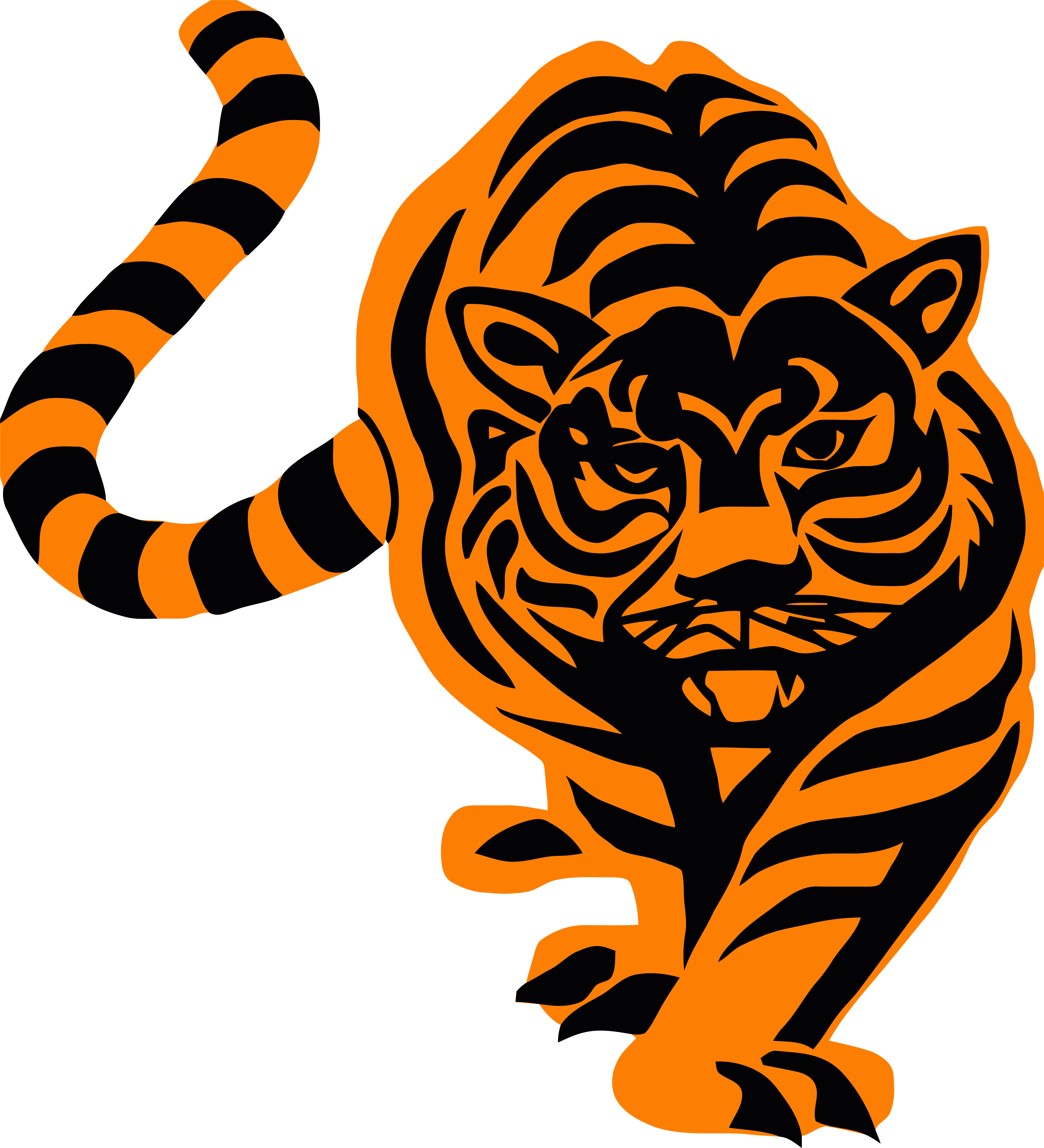 Tigres Clipart Growl - Tiger Clipart (4280x4707)