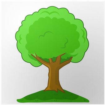 Poster Vektor-illustration Cartoon Baum Isoliert • - Dibujos De Arbol (400x400)