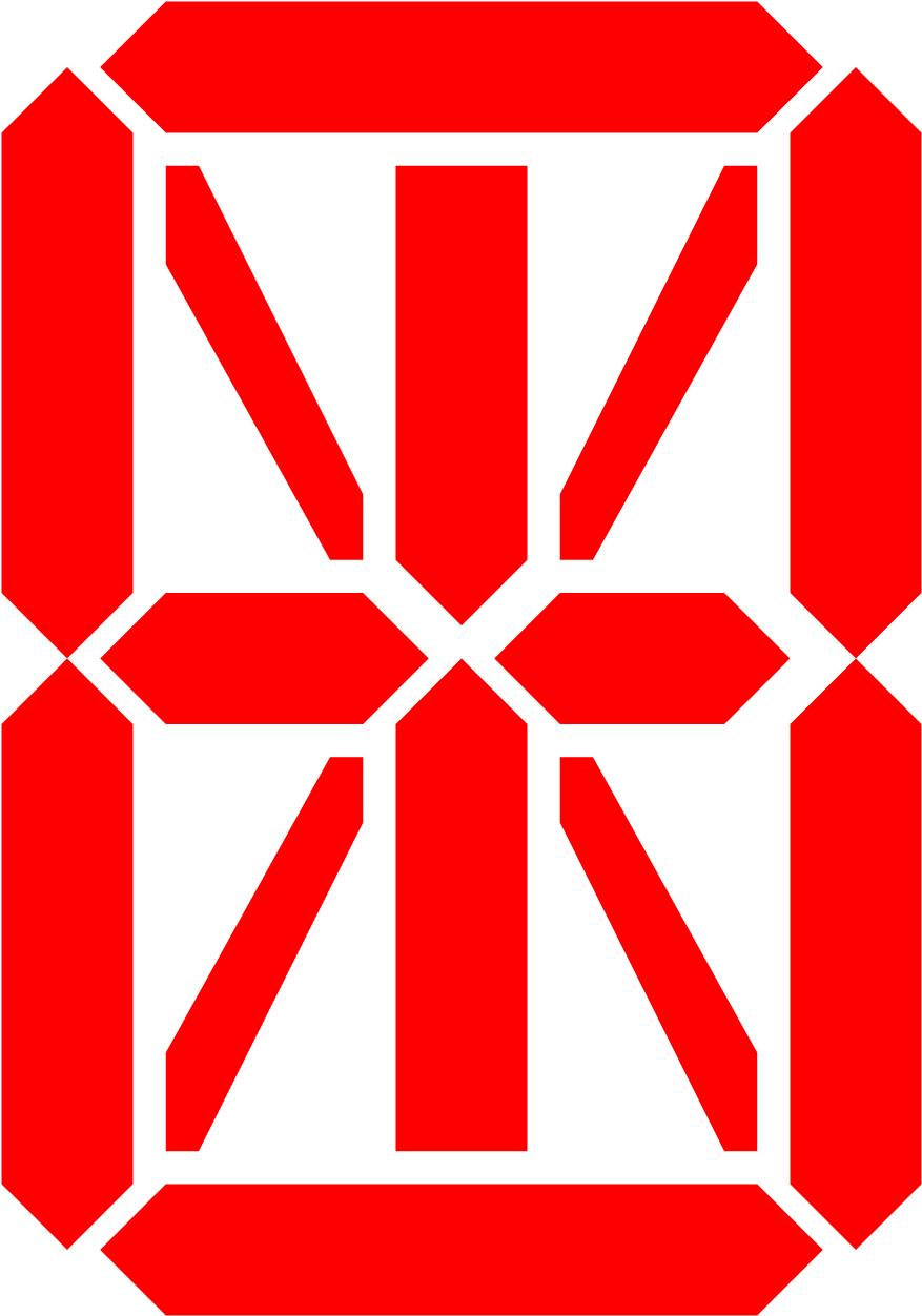 14-segment Display Field - 16 Segment Display Font (2000x2750)