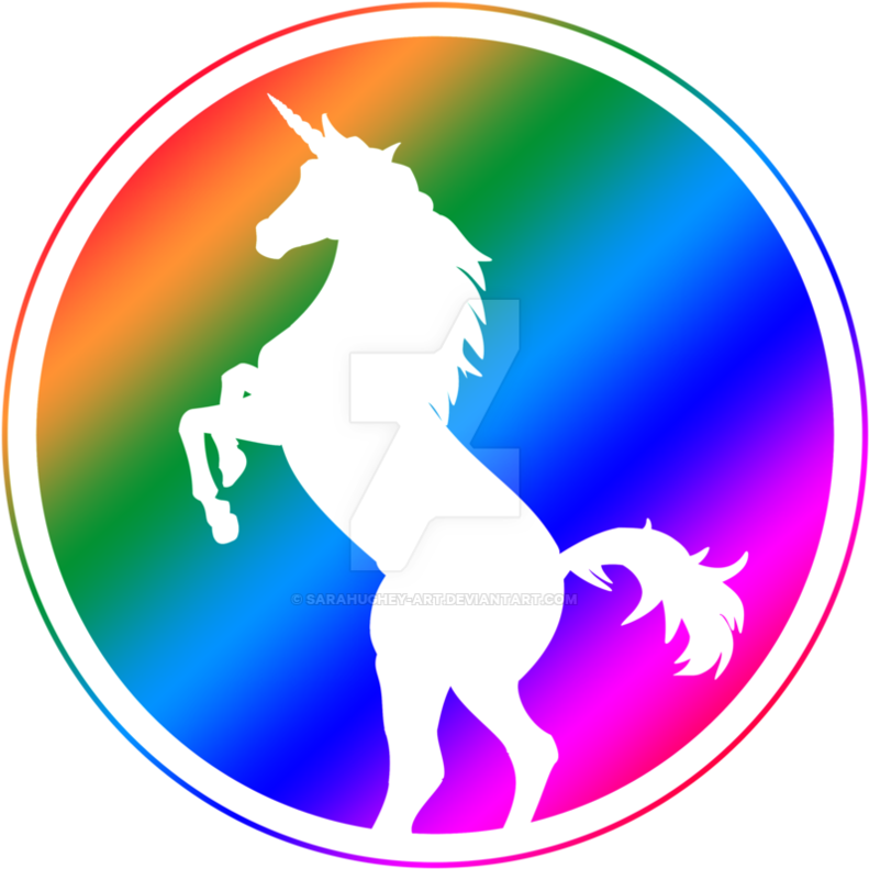 Unicorn Silhouette Rainbow By Sarahughey Art On Deviantart - Unicorn Silhouette White Shower Curtain (894x894)