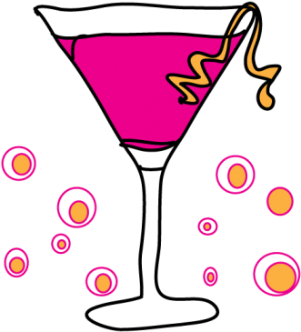 Champagne Clipart Party - Pink Martini Clip Art (375x503)