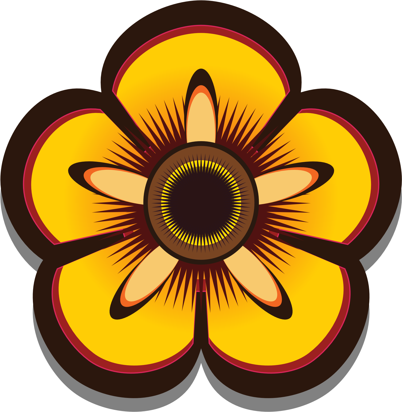 Abstract Flower 2 1969px 516 - Flower Vector Graphics Png (1969x1969)