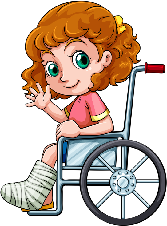 Personnages, Illustration, Individu, Personne, Gens - Little Girl Drawing In Wheelchair (562x800)