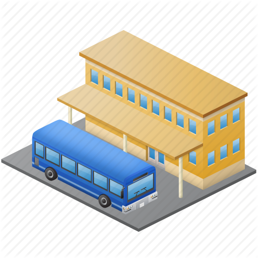 Clipart Bus Stations Station Busstation Space Traffic - Bus Station Icon Png (512x512)