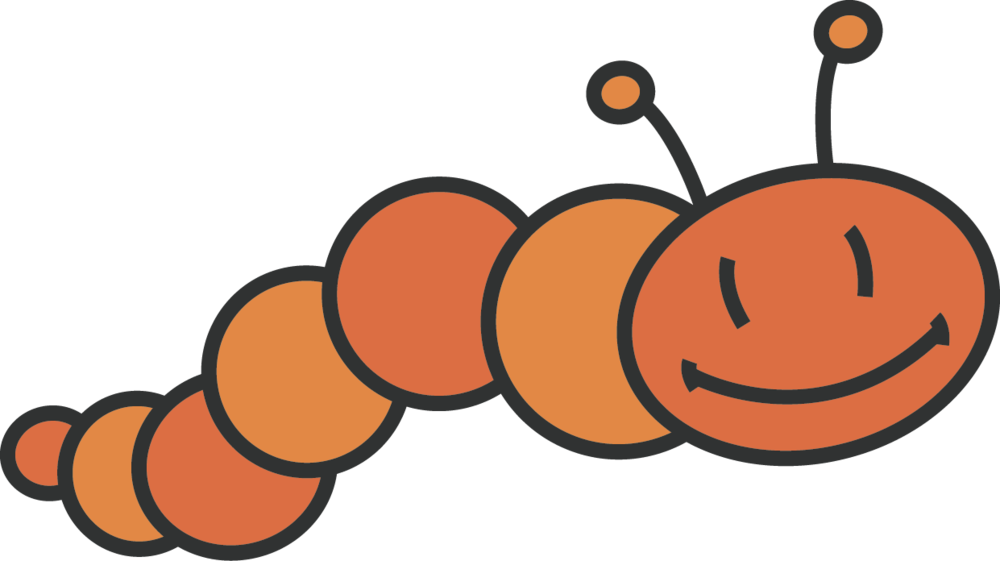 Caterpillar Clipart Cliparts Galleries - Orange Caterpillar Clipart (1000x561)