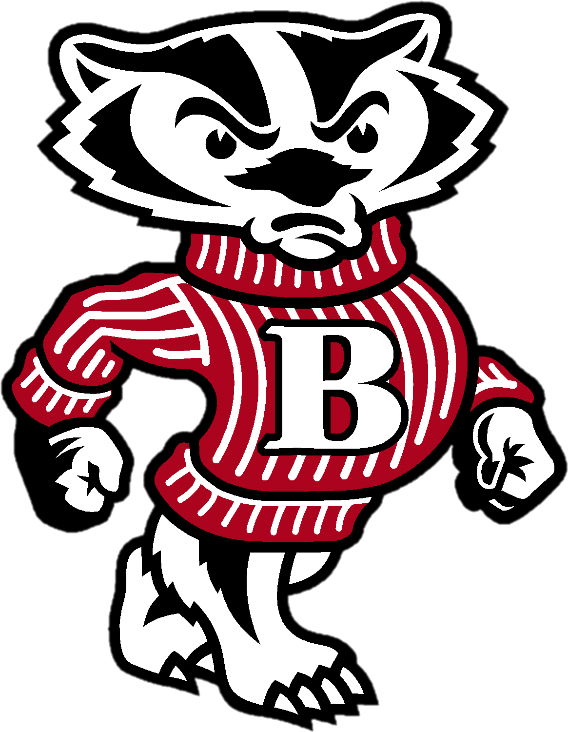 Wisconsin Bucky Badger Logo Clipart - University Of Wisconsin Madison Mascot (1221x1558)
