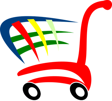Shopping-cart Symbol Push Cart Supermarket - Online Shop Logo Png (377x340)