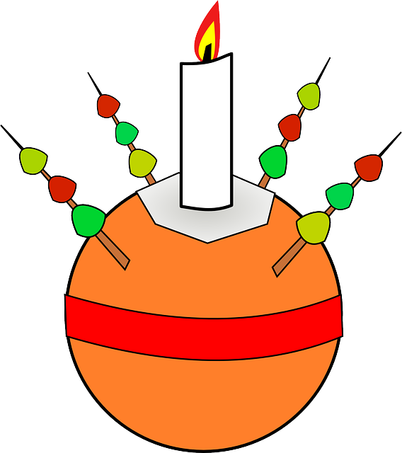 Sweet Candle, Light, Apple, Sweet - Christingle Clipart (568x640)