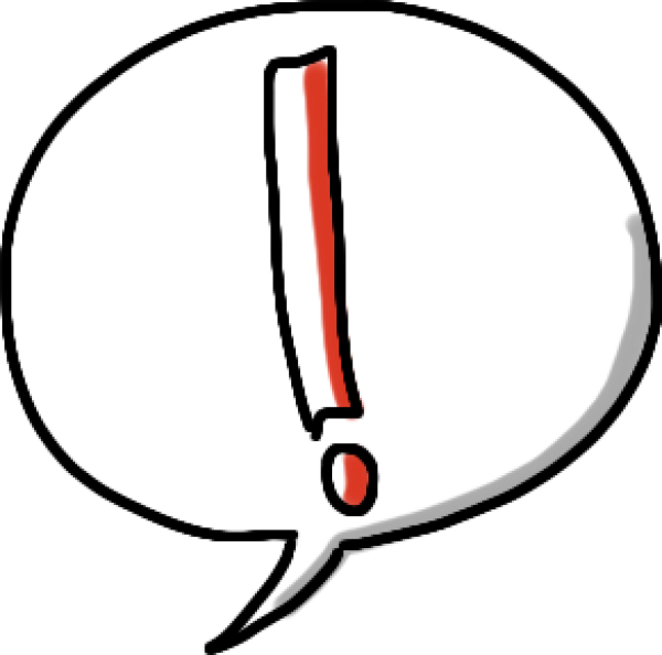 Coaching Im Gesamten Bewerbungsprozess - Sprechblase Ausrufungszeichen (600x594)