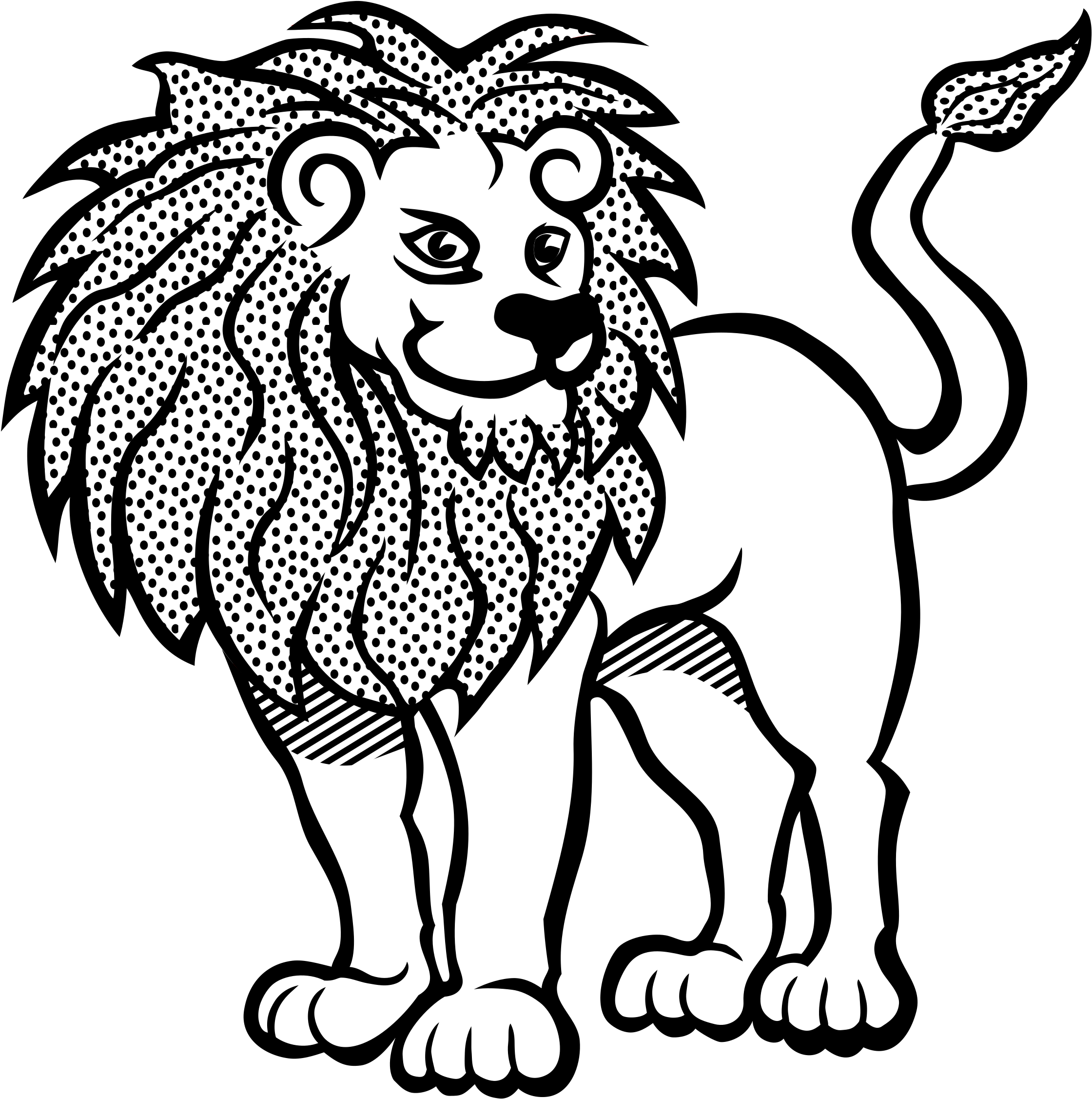 Big Image - Line Art Of Lion (2387x2400)