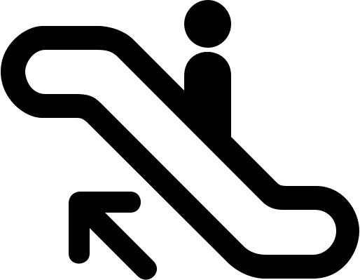 Escalator Clipart - Escalator Up Sign (514x399)