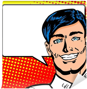 Fototapete Pop Art Business Mann Mit Sprechblase - Pop Art Man (400x400)