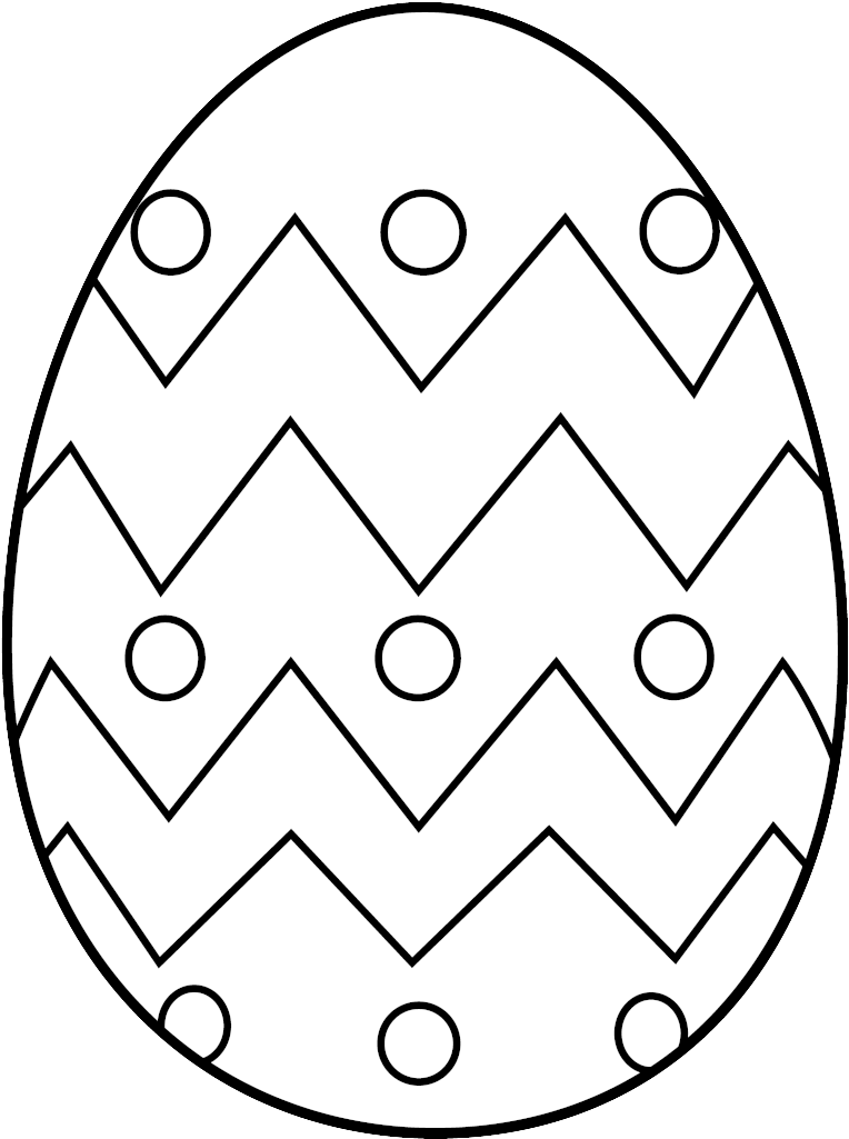 Easter Egg Clipart Black And White - Easter Eggs To Colour (827x1024)