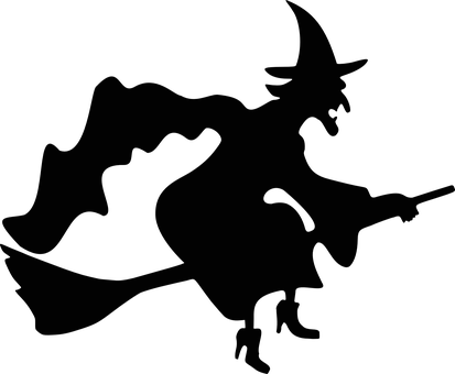 Hexe Cape Zauberei Hexerei Besen Besenstie - Witch On A Broom (413x340)