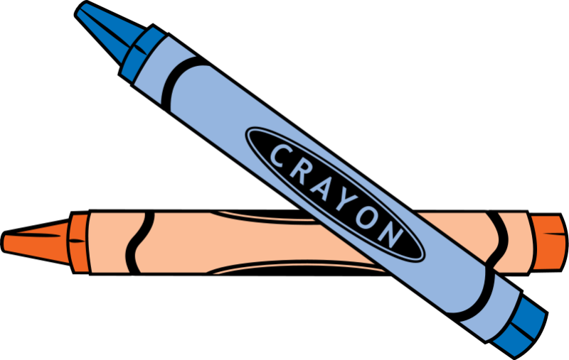 Buntstifte, Blau, Orange, Färbung, Neue - Crayons Clipart Png (800x507)