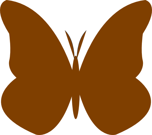 Butterfly Outline Clipart Free Clipart - Brown Butterfly Vector Png (600x533)