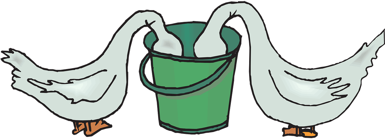 Vögel, Gänse, Lebensmittel, Eimer - Goose Eating Clipart (1280x640)