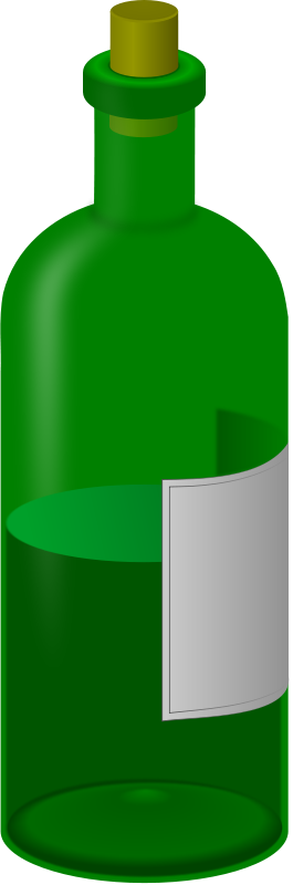 Easter, Frohe Ostern - Green Wine Bottle Clipart (265x800)