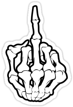 Middle Finger Drawing - Middle Finger Skeleton (375x360)