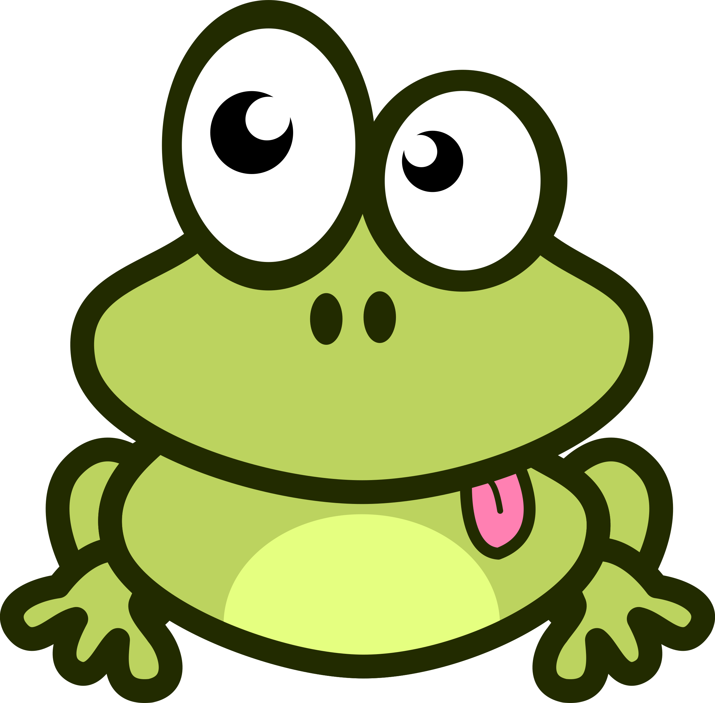 Clipart Grenouille - Frog Cartoon (2400x2359)