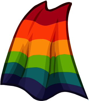 Rainbow Cape - Rainbow Cape Club Penguin (339x390)