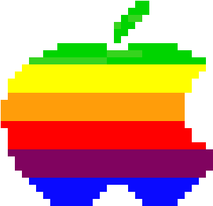 Old Apple Logo - Apple Logo Pixel Art (580x410)