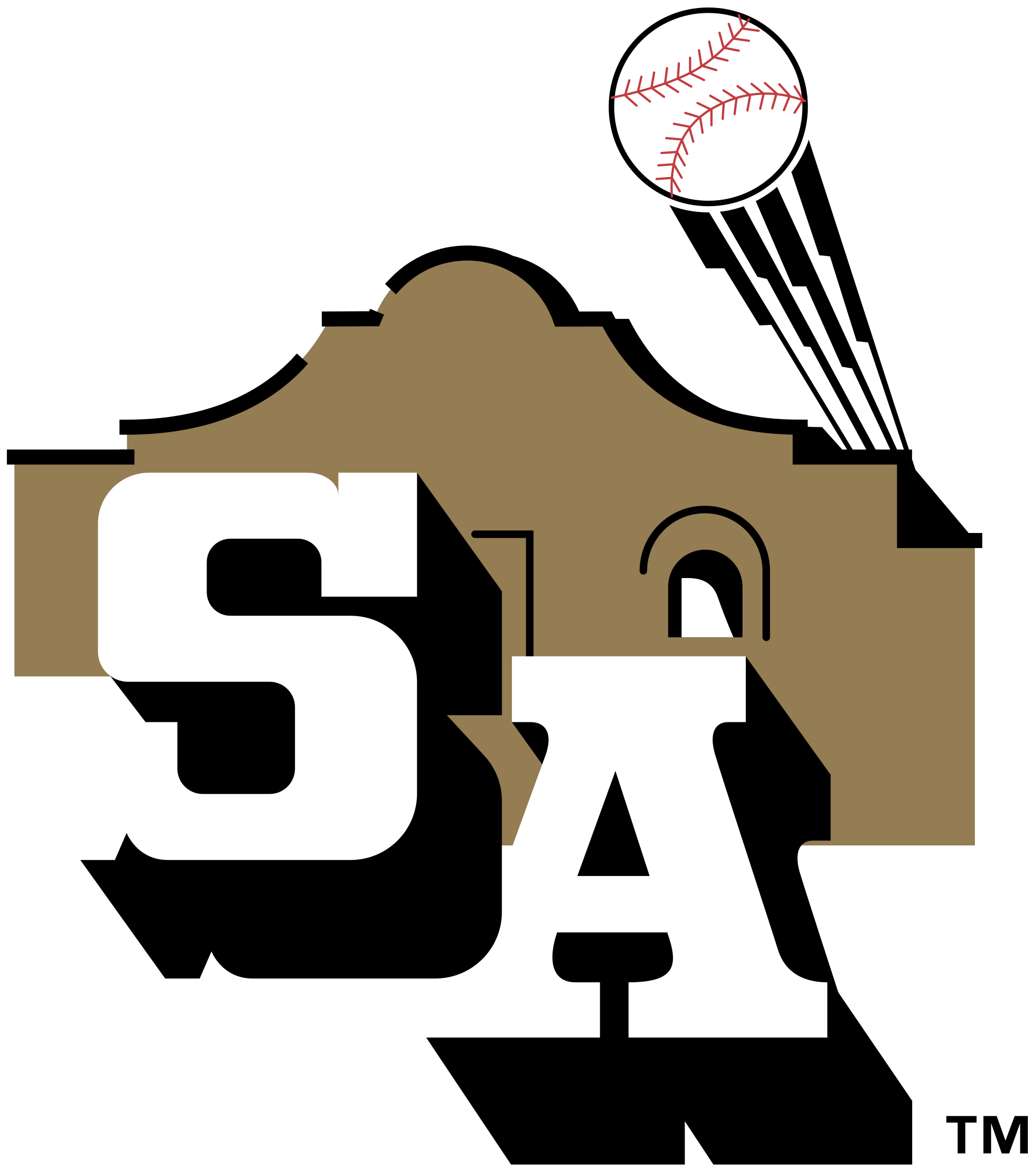 San Antonio Missions Logo Black And White - San Antonio Missions Baseball (2400x2400)