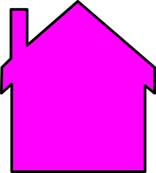 Pink House Outline Clipart (540x598)
