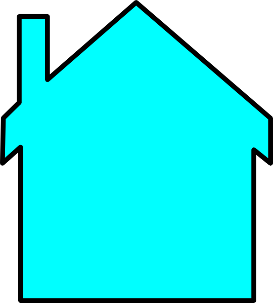 Teal House Clip Art (540x598)